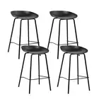 Set Of 4 Black Metal Bar Stools