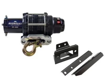 Viper 50 Feet Midnight Winch 3000 lb Black With Mount For Polaris RZR S 2008-14