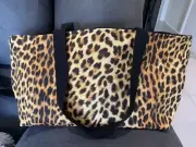 Leopard Print Bag With Drawstring And Handles. Handy Make Up Bag Or Toiletry Bag