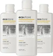 Ecostore Lemon Rinse Aid Pack of 3, For Clean Dishes Vanish and Streak Free, Cuts Through Grease, No Rinse Needed, Save Time, Sparkling Dishes, No White Residue, Plant and Mineral Based - 200 ml x3