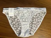 NWT Calvin Klein Size (X-SMALL) CAROUSEL LACE BIKINI BRIEF QD3860-020