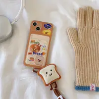 在飛比找蝦皮購物優惠-蘋果手機殼 卡包手機殼 悠遊卡卡包 可愛麵包 適用iPhon