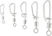 50Pcs Fishing Swivels Snaps 2# 4# 6# 8# 10# Ball Bearing Swivel Copper Stainless Steel Alloy Snap Swivel Fishing Swivels Snaps Lure T Shaped Swivel Line Connector