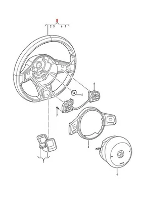Genuine VW Beetle Cabrio Cabriolet Steering Wheel Sioux/Black 5C0419091ANAMO (for: Volkswagen)
