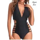 Tempt Me Black Plunge V Neck Cutout Monokini One Piece Swimsuits NWT Size XXL