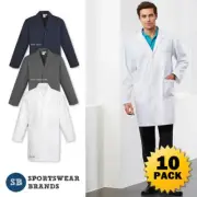 10 x Mens Ladies Lab Coat Chemist Medical Clinic Health Hospital Uniform H132ML
