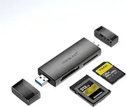 CFexpress Type B and SD UHS-II Dual-Slot Memory Card Reader, USB 3.2 10Gbps, 2 in 1 USB C & USB A Port, OTG for iPhone 15 Pro/iPad Pro/PC/Laptop/Smart Phone/Tablet