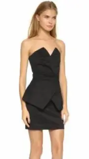 Sass & Bide Strapless Black Forest Gossip Mini Dress sz.40-10 (US 6) NWT