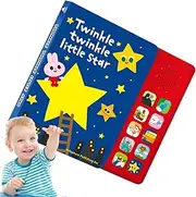 Qkbuza Interactive Music Book | Musical Learning Book | 10 Nursery Rhymes, English Enlightenment Teaching Aids for Boys and Girls