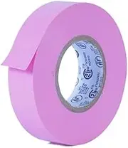MAT Professional Grade Electrical Tape Pink - 3/4 inch x 66ft. - Waterproof, Flame Retardant, & Strong Rubber Based Adhesive for Use At No More Than 600V & 176F