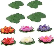 10pcs Fake Lotus Pond Fountain Ornaments Pond Decors Water Surface Lotus Decors