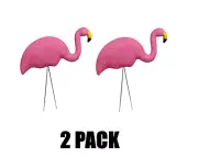Pink Flamingo Lawn Decoration Art Plastic Blow Mold Yard Garden Decor 2 Pack Fun