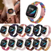 Styling Luxury Resin Stainless Steel Watch Band Strap For Fitbit Versa 3/Sense