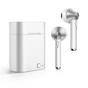Mini Portable TWS True Wireless bluetooth 5.0 Headset HiFi Automatic Pairing Stereo Headset Earphone with Mic WHITE COLOR