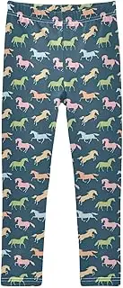 [Joisal] Running Horse Dark Black Pants Girls, Ideal for Yoga Pants Kids, Girls Capri Leggings, Girls 4t Leggings