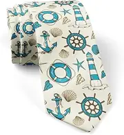 [KAWAMOUSE] ( Nautical ) Fashion Novelty Necktie, Conversation Neckwear Ties Great for Party and Events, As Shown