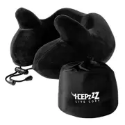 Memory Foam Airplane Car Travel Neck Head Support Pillow with 4 Way Plush Cover