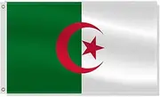 3×5 FT Algeria Flag,Large Algerians National Decor,Double Side Digital Printed 75D Polyester Banner With Canvas Header Brass Grommet