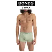 Mens Bonds Guyfront Trunk 3 PACK Cotton Stretch Seamfree Remixed Sage Sport MZVJ