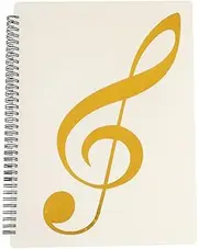 Sheet Music Folder, 60 Pages Capacity, Sheet Music Holder,Fits Letter Size A4, Writable & Detachable(White) Easy to Use