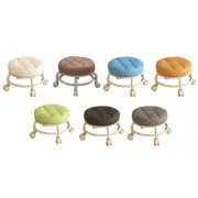 Roller Seat Rolling Stool Adults Child Low Height Modern PU Leather with Wheel