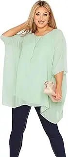 [Generic] Plus Size Loose Elegant Summer Cape Blouse Women 3/4 Sleeve Work Office Tunic Tops Clothing