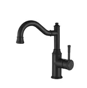 Modernnational Montpellier Shepherd's Matt Black Solid Brass Crook High Rise Basin Mixer