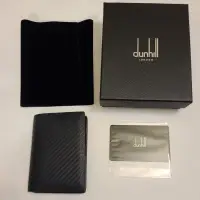 在飛比找蝦皮購物優惠-dunhill PVC x 皮革雙折名片夾通行證卡夾男士海軍