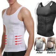 Men's Compression Shirt For Body Shaper Slimming Vest Tight Tummy Underwear Tank Top,100% New White M