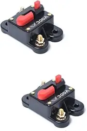 COOLHIYA 2pcs 300 Circuit Breaker 300amp Dc 12-24v Breaker for Car Audio/video Marine Bike Stereos Inline Fuse Inverter Manual Reset