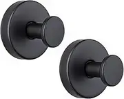 TOMVAES 2 PCS Suction Cup Hooks for Bathroom Suction Towel Hooks Stainless Steel Shower Hooks Suction Towel Holder Wall Mounted Kitchen Hooks No Drill Brushed Matte Black