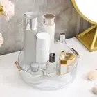 Large Capacity Rotating Plastic Storage Tray Turntable Spice Rack Lipstick