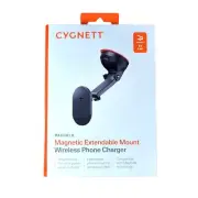 Cygnett MagHold Magnetic Extendable Mount Wireless Phone Charger Black New 4622
