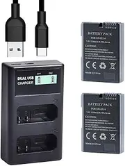 QUMOX EN-EL14 EN-EL14a Battery (2-Pack) and Compact LCD USB Dual Charger for Nikon D5500, D5300, D3300, D5100, D5200, D3100, Nikon Df, D3200, P7100, P7700 Camera