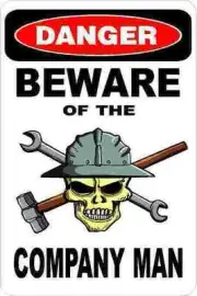 3 - Danger Beware Of The Company Man Union Welder Hard Hat Helmet Sticker H351