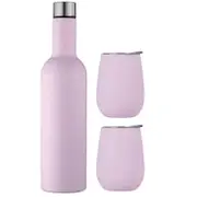 Avanti Double Wall Insulated Wine Traveller Set Pink #13256