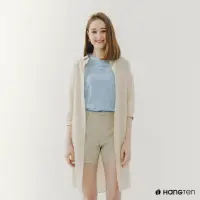 在飛比找momo購物網優惠-【Hang Ten】女裝-格紋七分袖襯衫洋裝(卡其)