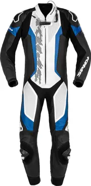 Spidi Laser Pro, leather suit 1pcs. perforated , color: Black/White/Blue , size: 50