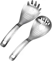 Veulrn 2PCS Multipurpose Grinding Spoon Stainless Steel Kitchen Spoon Garlic Crusher Egg Separator for Kitchen Utensil
