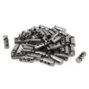 50 Pcs Gray Spring Loaded 5mm Dia Dual Holes Cord Locks Stoppers Toggles