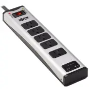 6FT Tripp Lite 5-Outlet 1 x USB-A And 1 x USB-C Surge Protector - Black, Silver