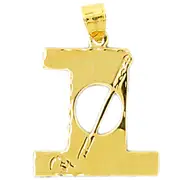 14K Gold #1 Golf Pendant