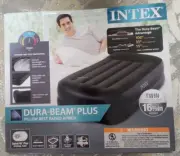 Intex Dura Beam Plus Pillow Raised Airbed Mattress with Built in Pump,Twin 16.5"