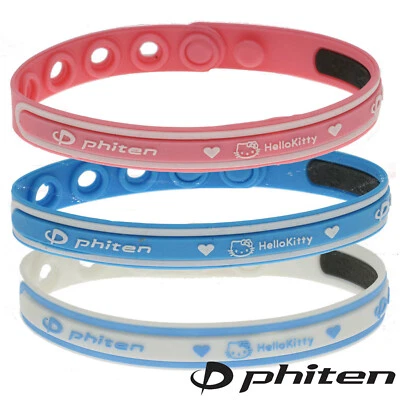 Phiten Rakuwa - Titanium Hello Kitty Bracelet Wristband Therapy Healthy Balance