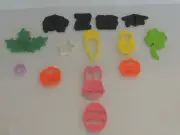 SET OF 14PLASTIC COOKIE CUTTERS variety ,punkin, easter, graduation, leaf ,clove