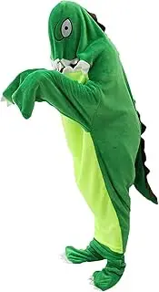 [JMEDIC] Dinosaur Blanket Hoodie for Adult Kids, Dinosaur Blanket Onesie, Wearable Dinosaur Blanket Super Soft Cozy Flannel Hoodie