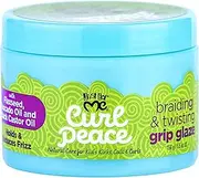 Curl Peace Braiding & Twisting Grip Glaze - Holds & Reduces Frizz, Contains Flaxseed, Avocado Oil & Black Castor Oil, Nourishes & Strengthens Hair 160ml