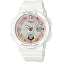 在飛比找momo購物網優惠-【CASIO 卡西歐】Baby-G 海洋渡假 霓虹手錶-白 