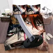 v3386 Bed Sheets Rurouni Kenshin Anime Samurai Duvet Cover Set Comforter Cover Bed Linen Bed Sheets IU3386