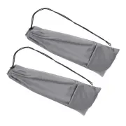 2Pcs Waterproof Oxford Badminton Racquet Cover Bag with Drawstring, Grey